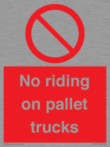No riding on pallet trucks